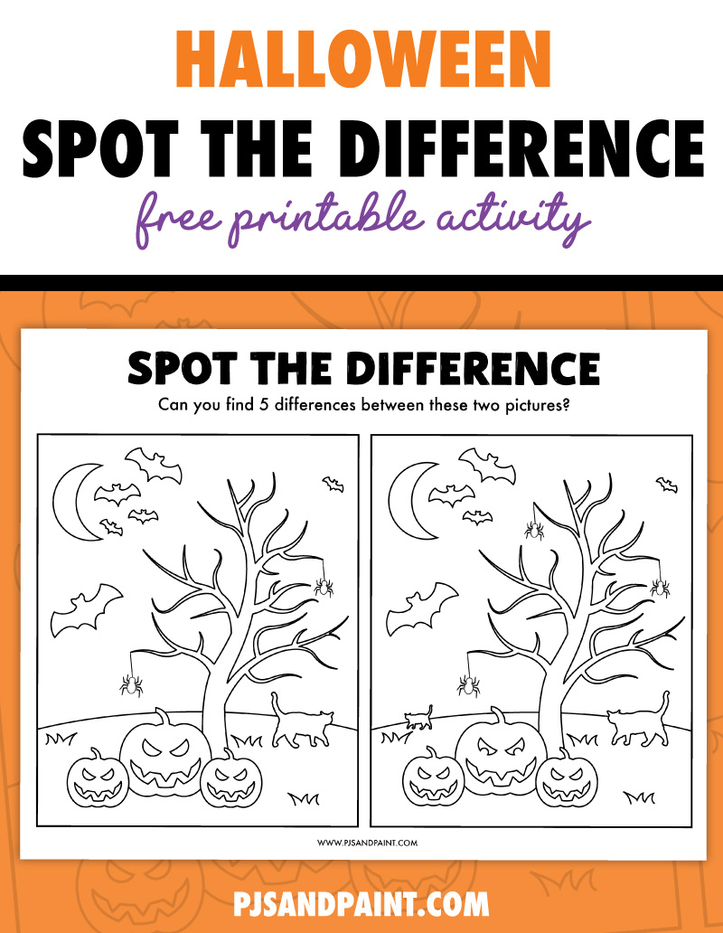 Free Printable Halloween Spot The Difference Activity pertaining to Halloween Spot The Difference Printable