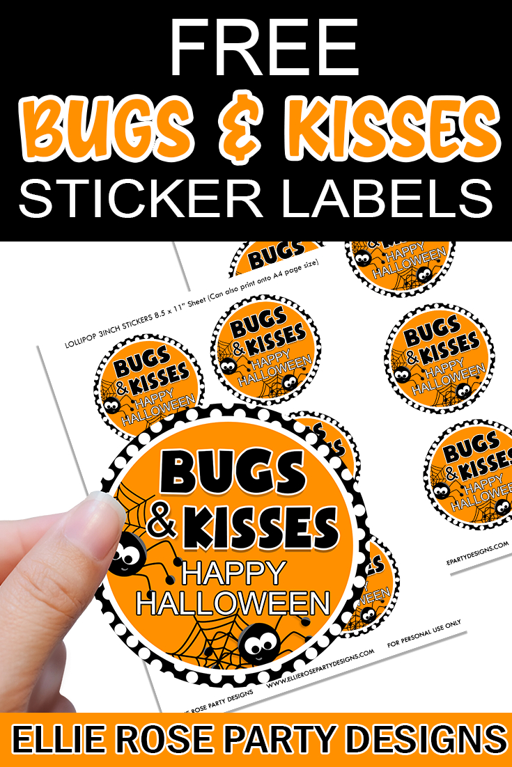 Free Printable Halloween Tags | Ellierosepartydesigns regarding Bugs And Kisses Halloween Free Printable