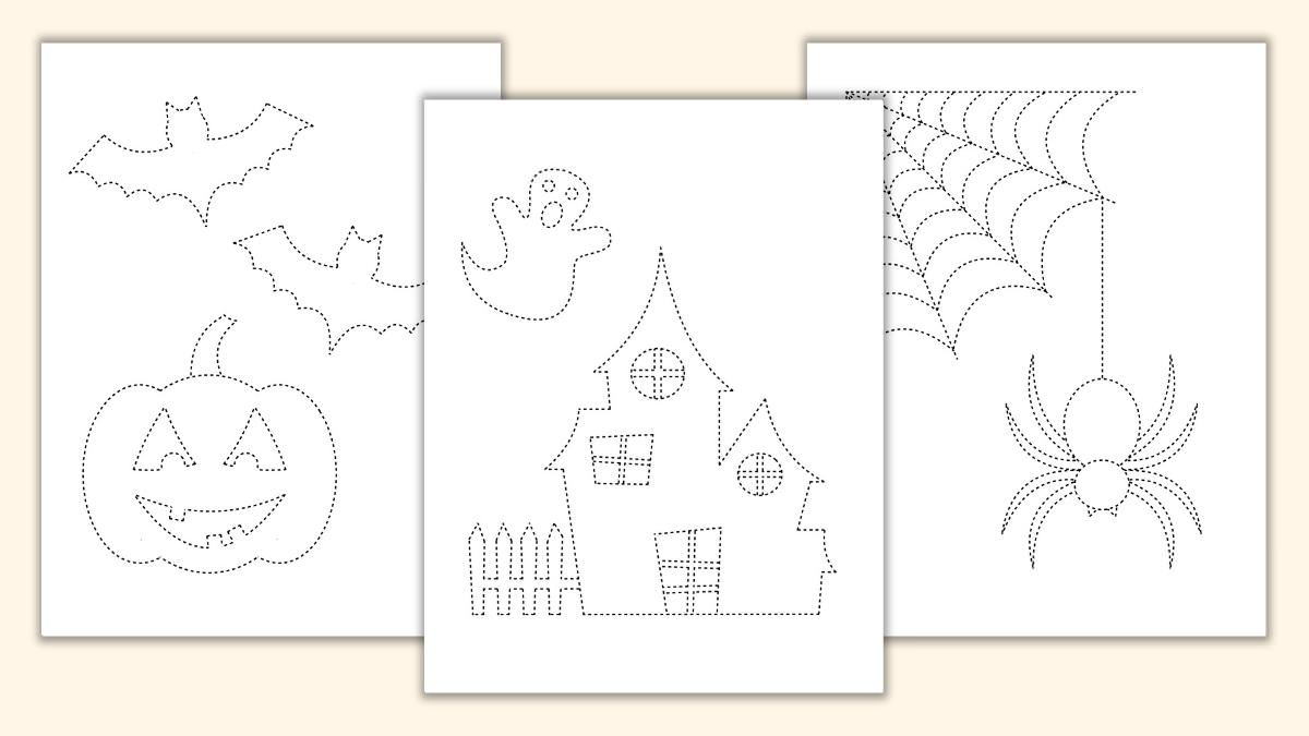 Free Printable Halloween Tracing Sheets (Trace &amp;amp; Color) - The within Free Printable Halloween Tracing Worksheets