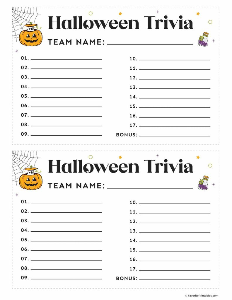 Free Printable Halloween Trivia For Kids - Favorite Printables intended for Printable Halloween Trivia For Kids