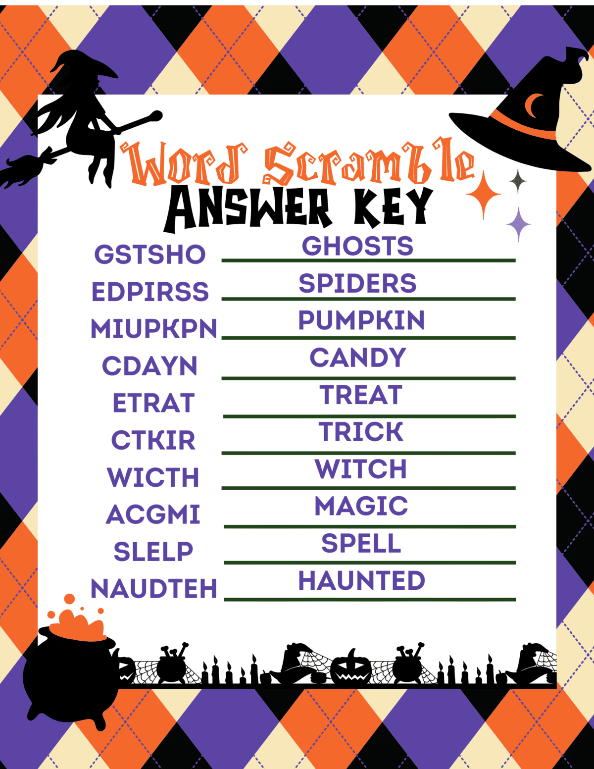 Free Printable Halloween Word Scramble - Prudent Penny Pincher with Printable Halloween Word Scramble