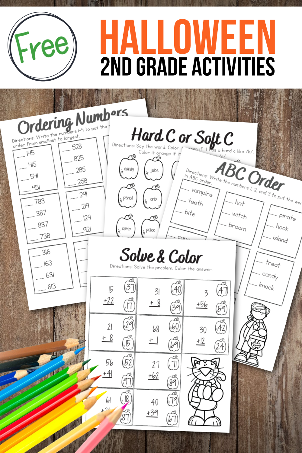 Free Printable Halloween Worksheets For Second Grade - Worksheets with Free Printable Halloween Activities For Second Grade