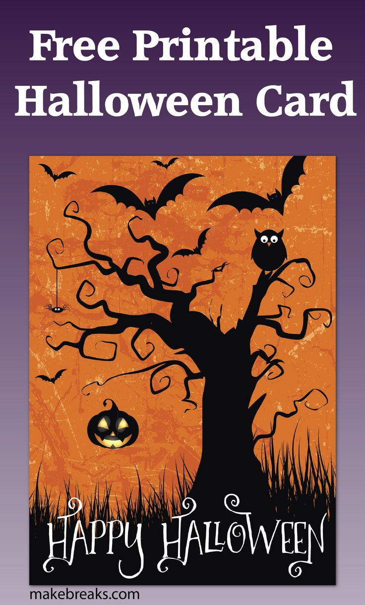 Free Printable Happy Halloween Card Or Party Invitation - Make Breaks intended for Free Printable Halloween Greeting Cards