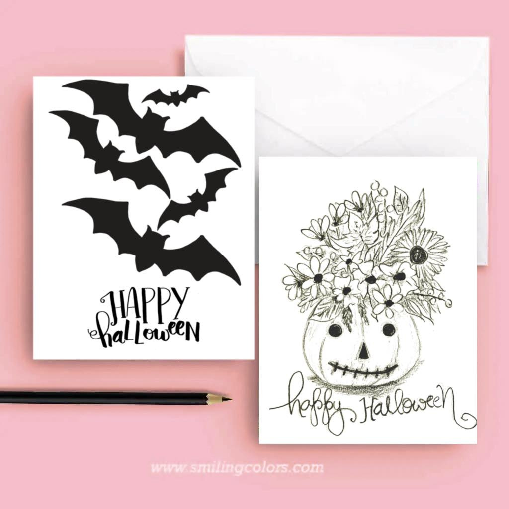Free Printable Happy Halloween Cards - Smiling Colors with regard to Printable Halloween Card