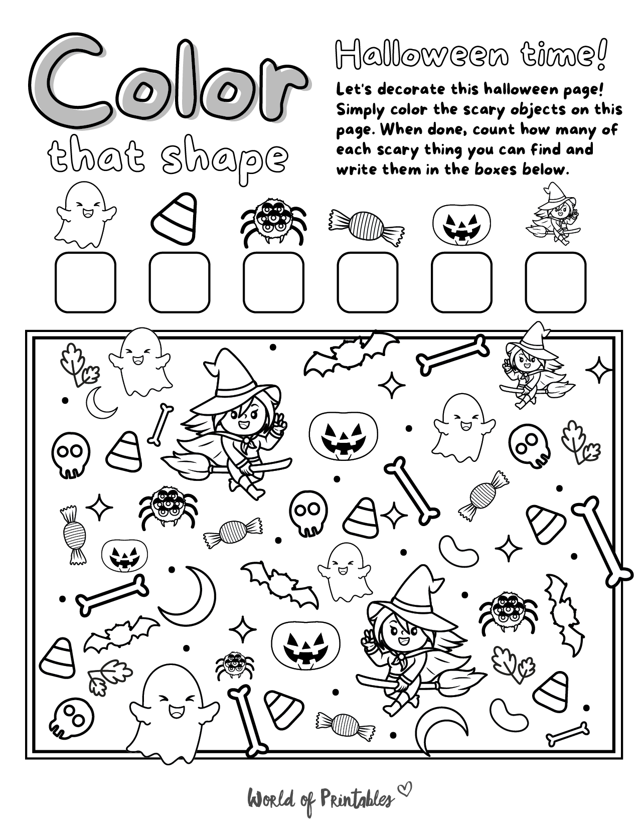 Free Printable I Spy Halloween Coloring Page Game - World Of in Printable Halloween Hidden Object Games