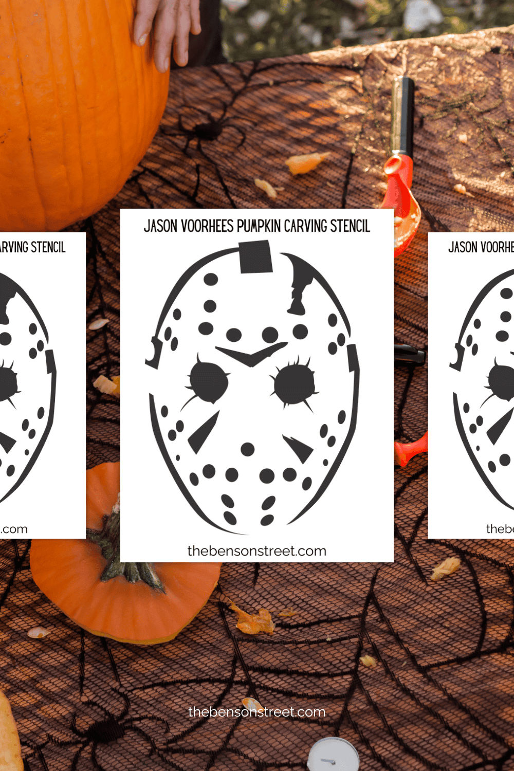 Free Printable Jason Voorhees Pumpkin Stencil Mask Pattern for Printable Jason Voorhees Pumpkin Stencil