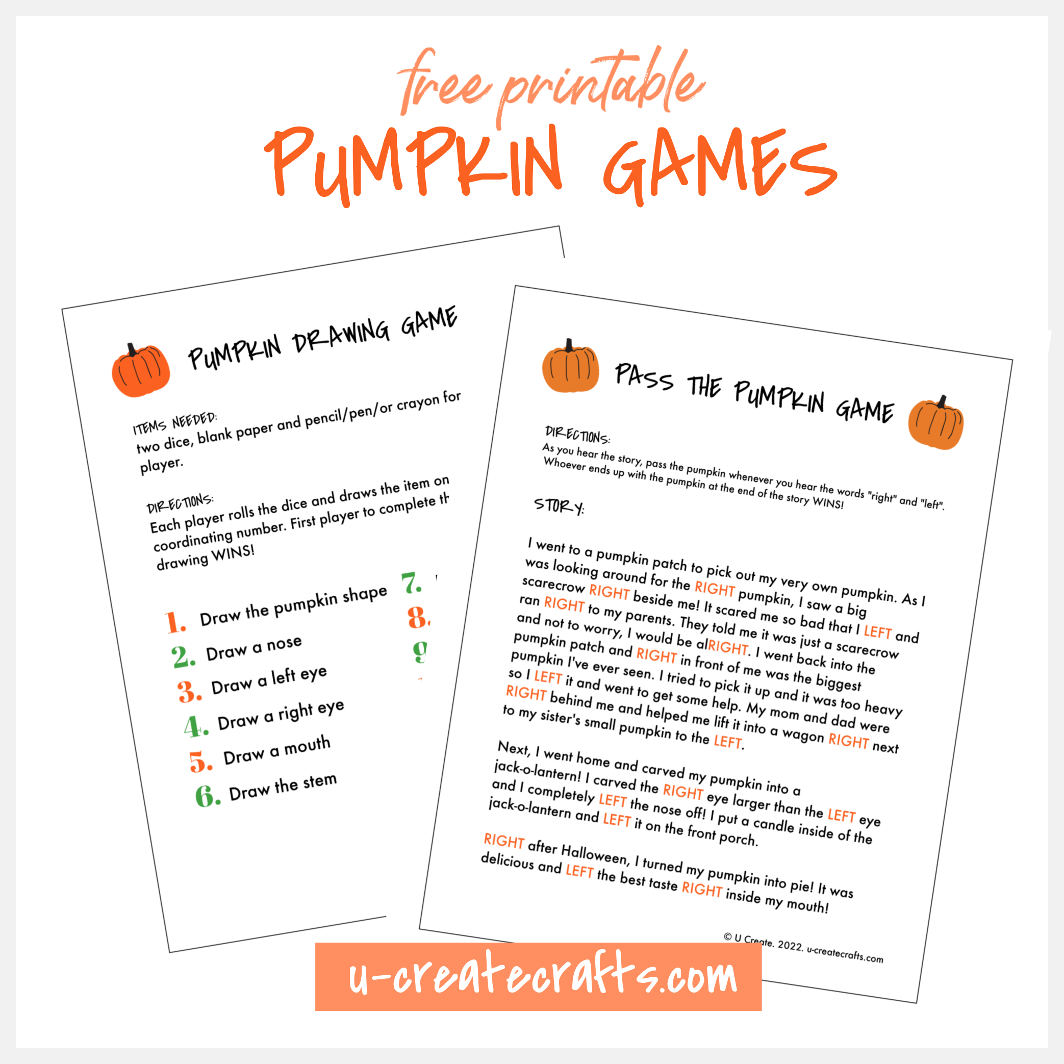 Free Printable Pumpkin Games - U Create with regard to Pass The Pumpkin Game Free Printable