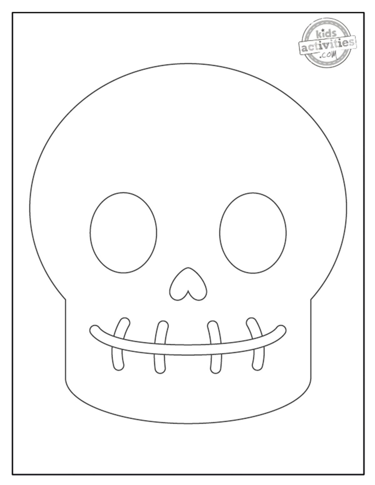 Free Printable Skull Template | Kids Activities Blog in Printable Halloween Skulls