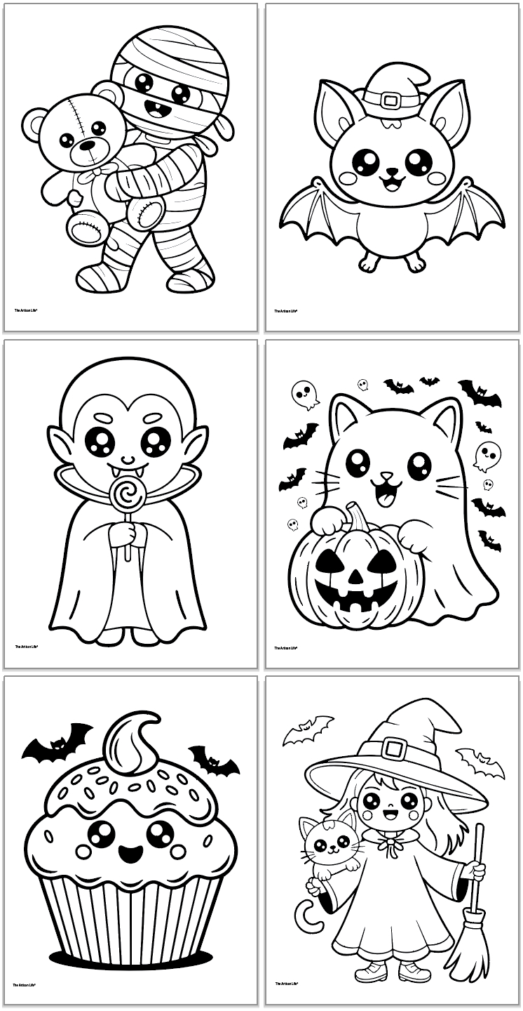 Free Printable Spooky Cute Halloween Coloring Pages - The Artisan Life pertaining to Cute Printable Halloween Coloring Pages