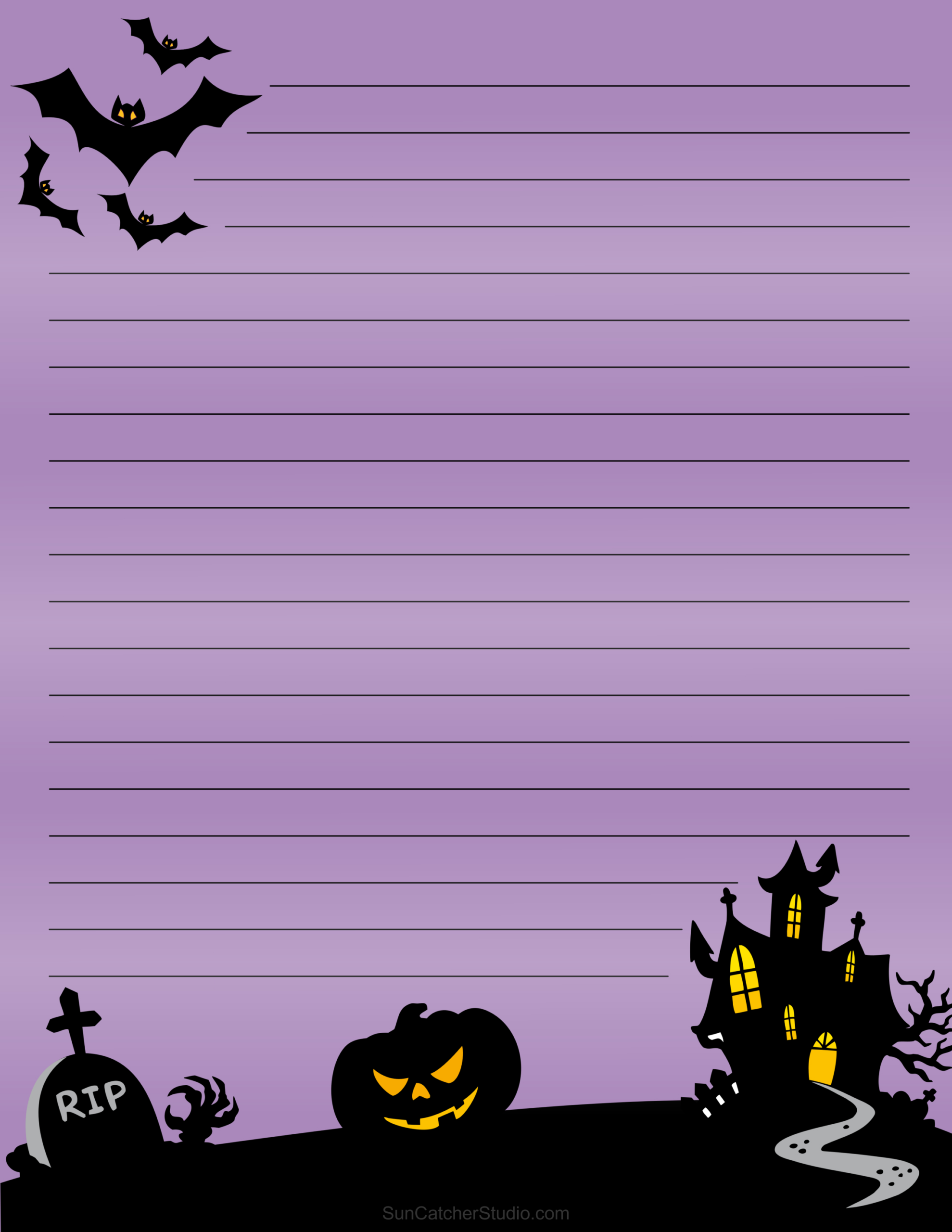 Free Printable Stationery And Lined Letter Writing Paper – Free in Printable Halloween Stationary