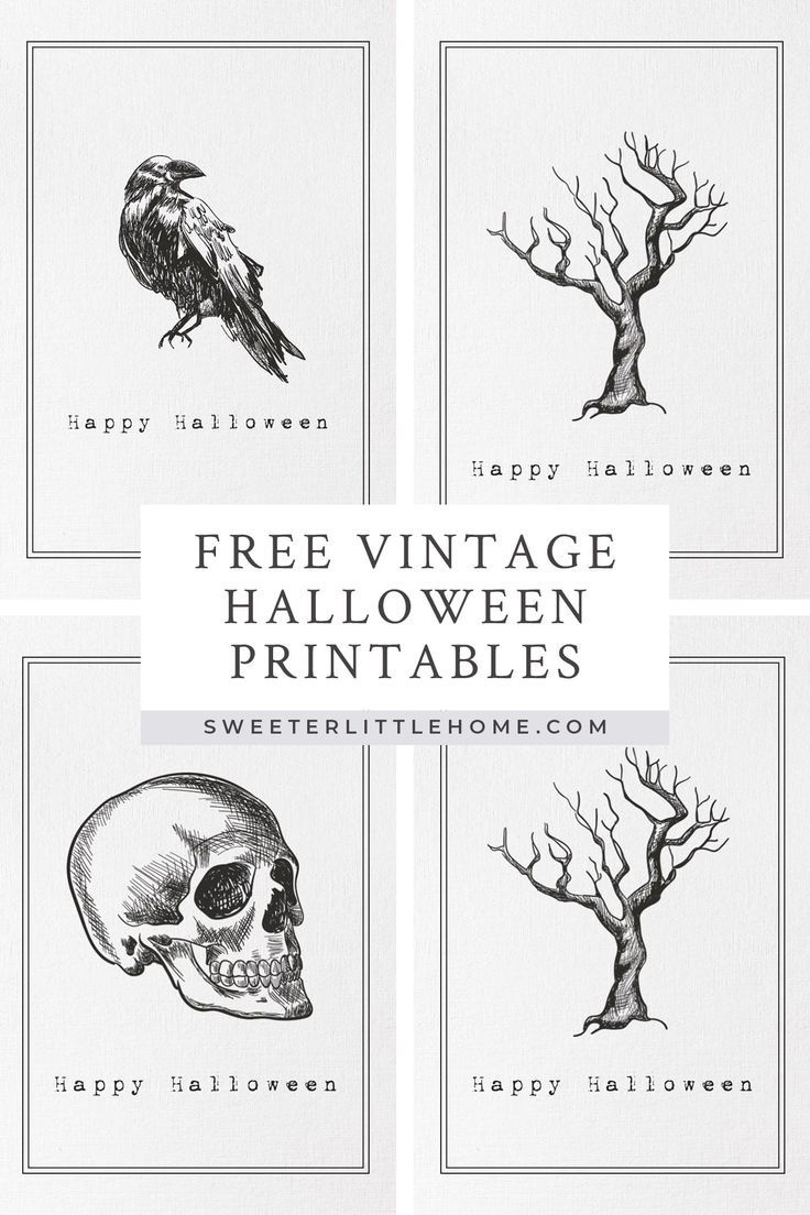 Free Printable Vintage Halloween Wall Art throughout Printable Halloween Art