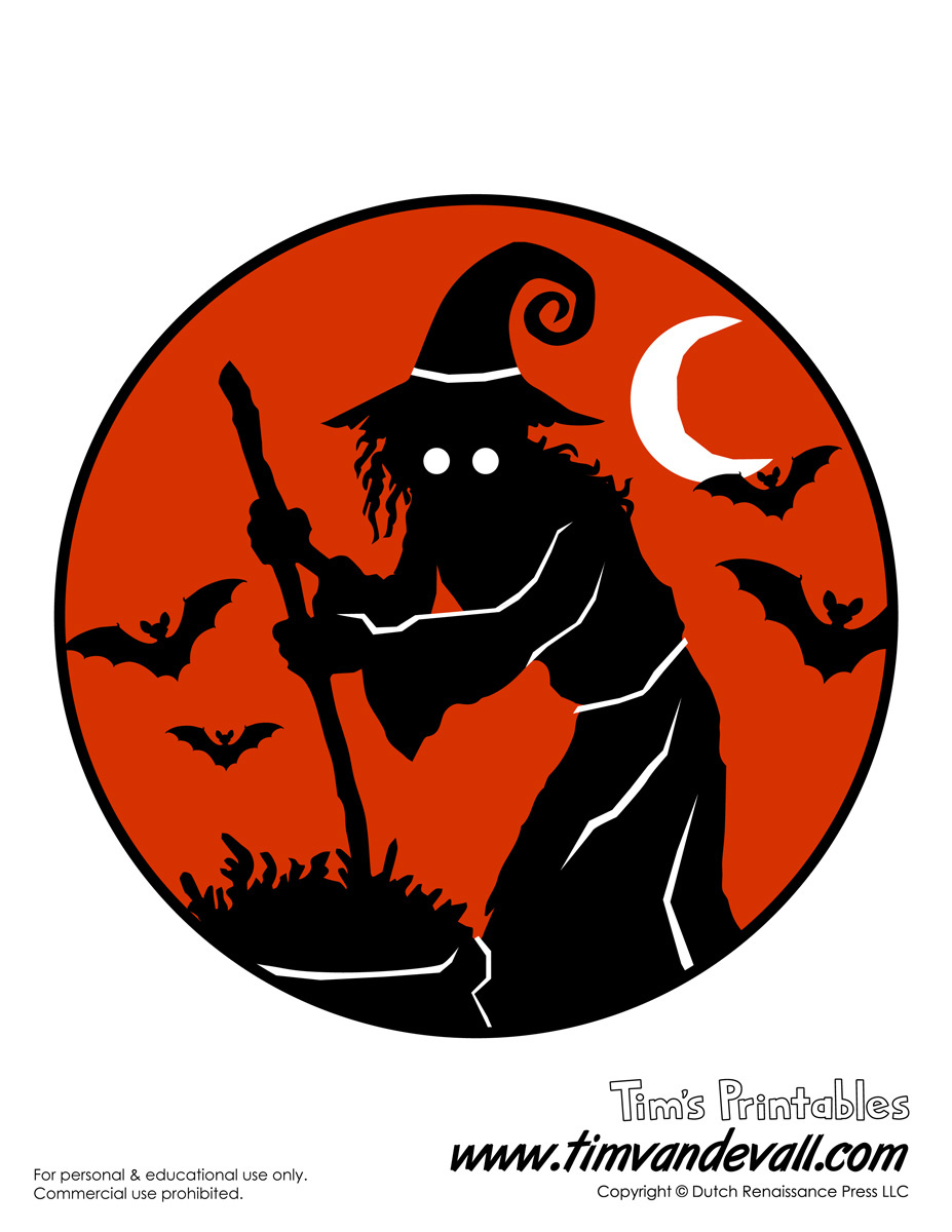 Free Printable Witch Silhouette For Halloween for Printable Halloween Witch