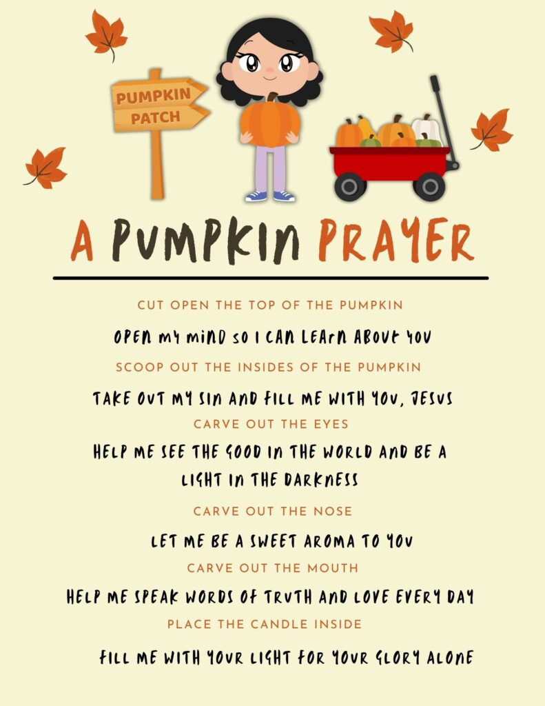 Free Pumpkin Prayer Activities | Healing Home throughout Pumpkin Prayer Printable