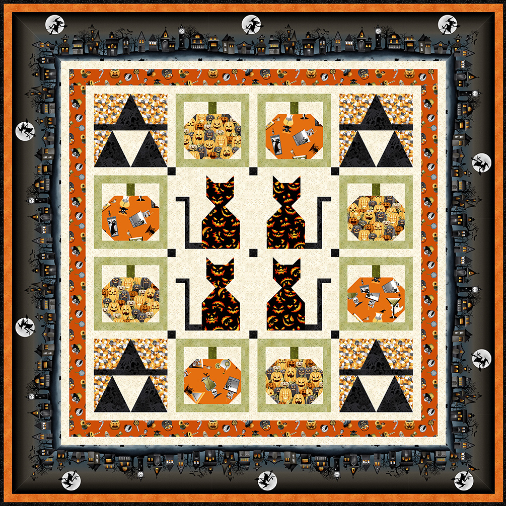 Free Quilt Patterns For Halloween Decor - Pieced Brain inside Free Halloween Quilt Patterns Printable