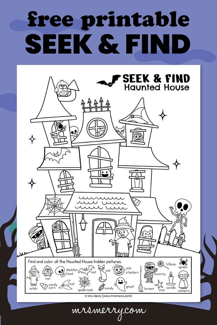Free Seek &amp;amp; Find | Hidden Objects | Haunted House Printable | Mrs with Hidden Object Worksheet Printable Halloween
