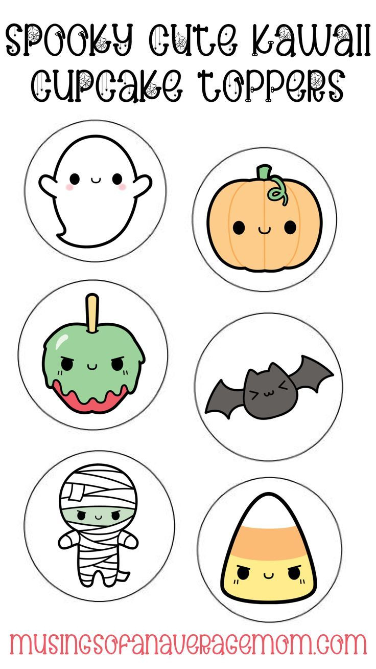 Free Spooky Cute Cupcake Topper Printables intended for Free Printable Halloween Stickers