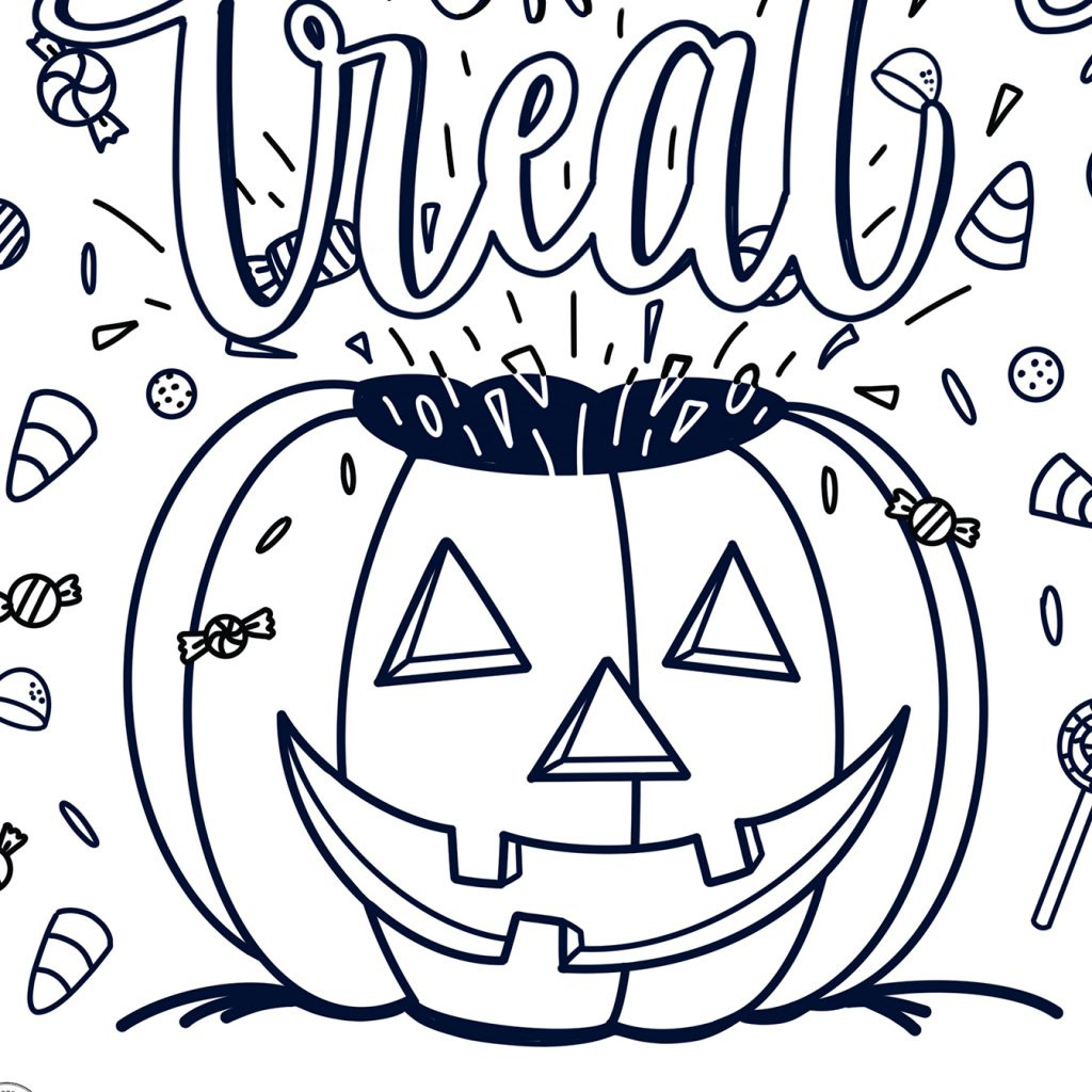 Free Trick Or Treat Coloring Page - Free Halloween Coloring Sheet pertaining to Printable Halloween Trick Or Treat