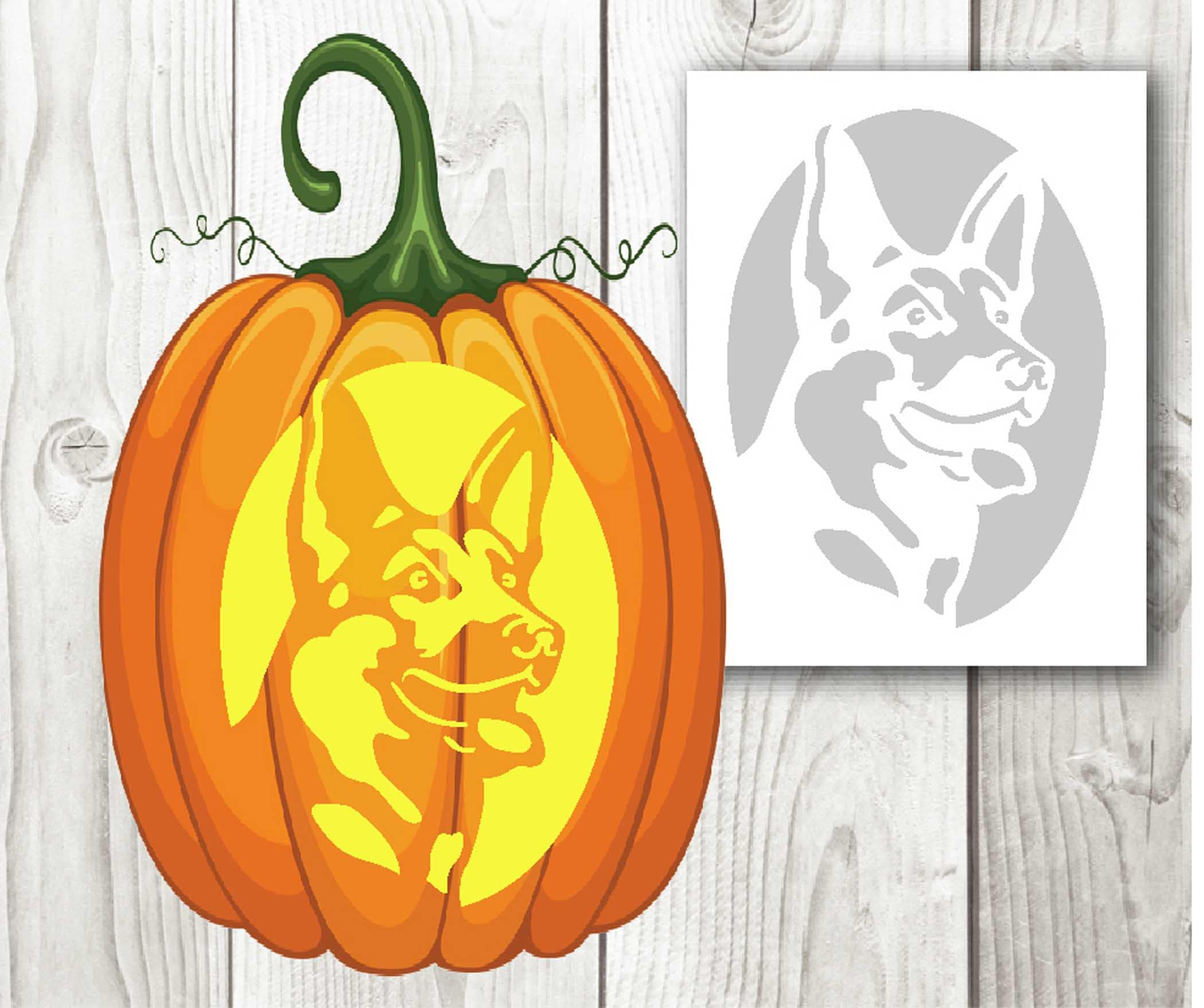 German Shephard, Halloween Dogs, Pumpkin Carving, Stencil with Dog Pumpkin Carving Stencil Printable
