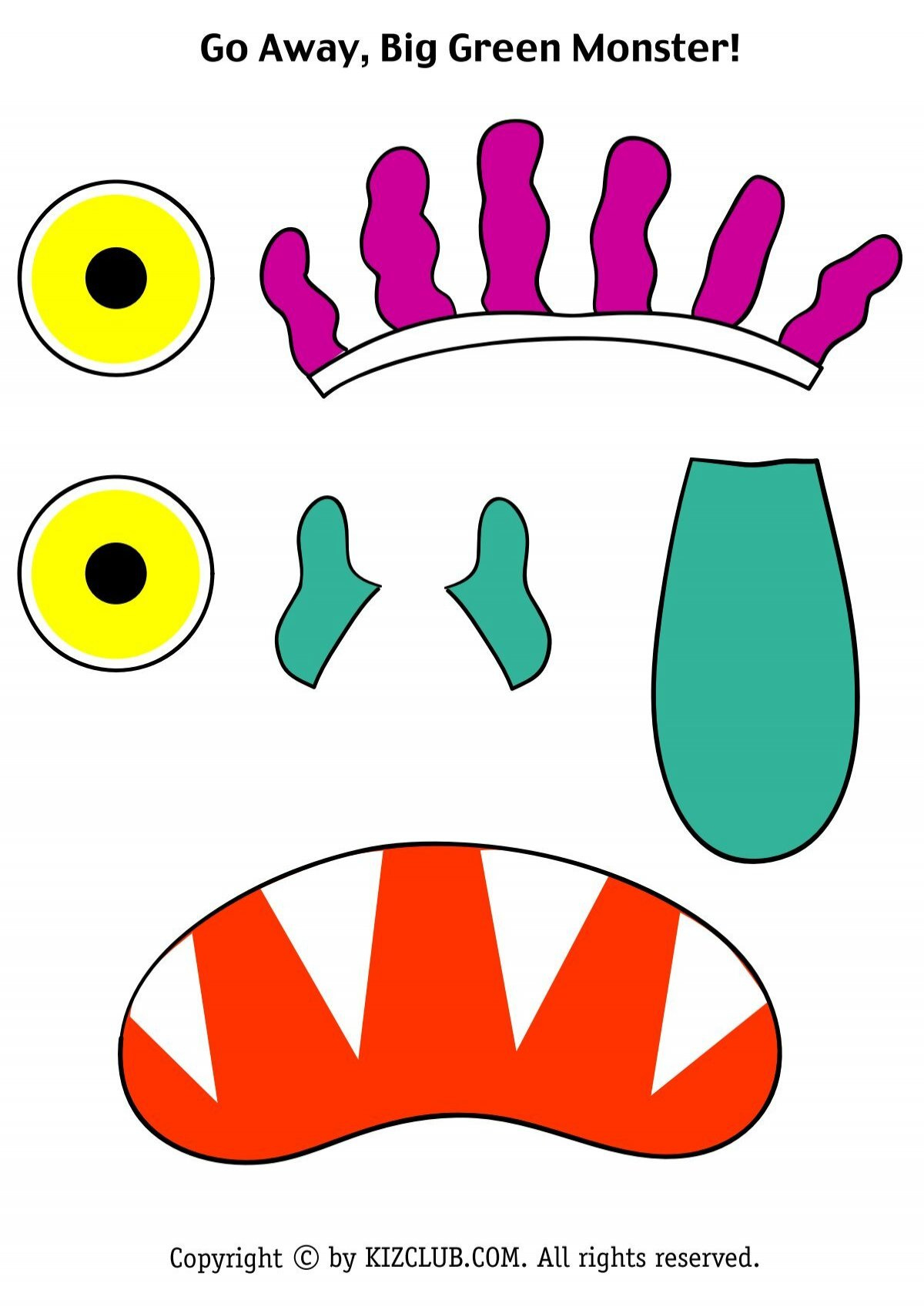 Go Away, Big Green Monster! - Kiz Club with regard to Go Away Big Green Monster Printables