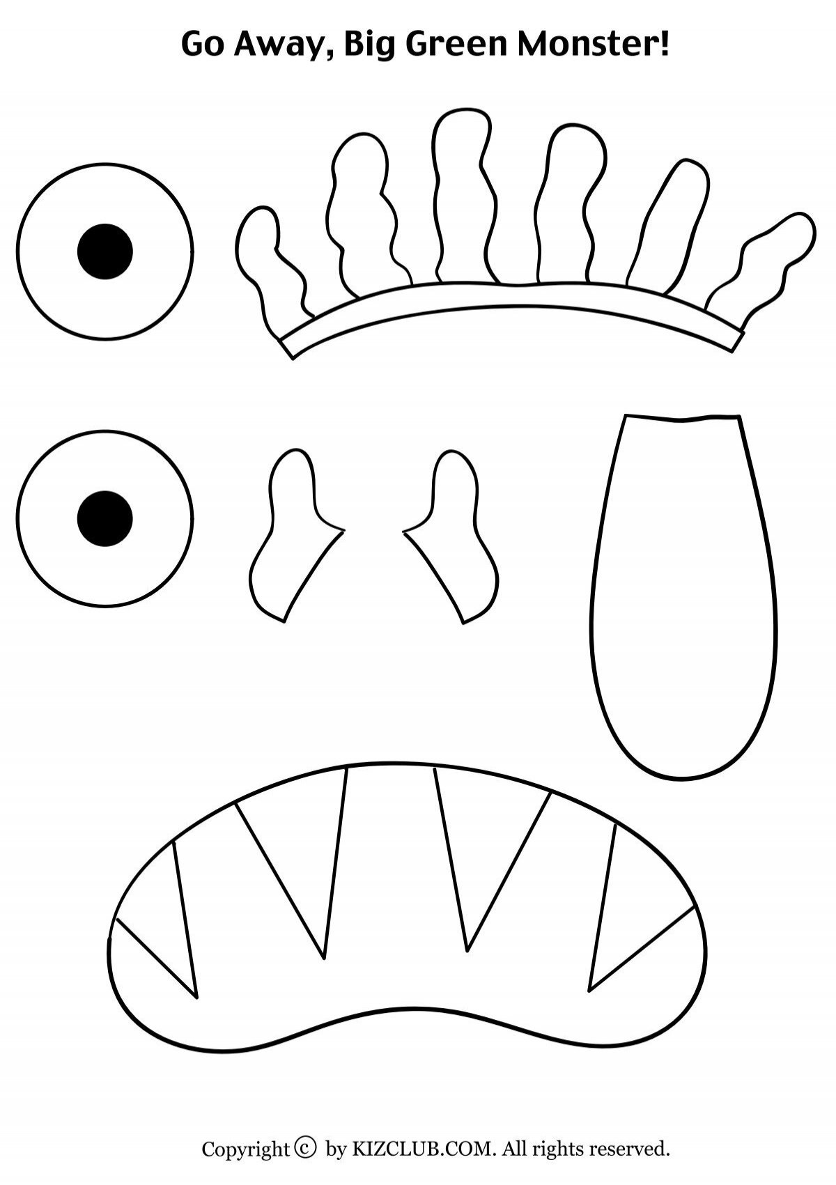 Go Away, Big Green Monster! Pdf Pattern - Kiz Club throughout Go Away Big Green Monster Printables