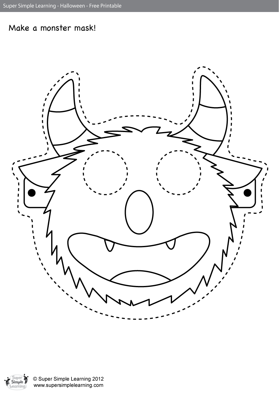 Go Away! Worksheet - Make A Mask! - Super Simple with Printable Halloween Face Masks