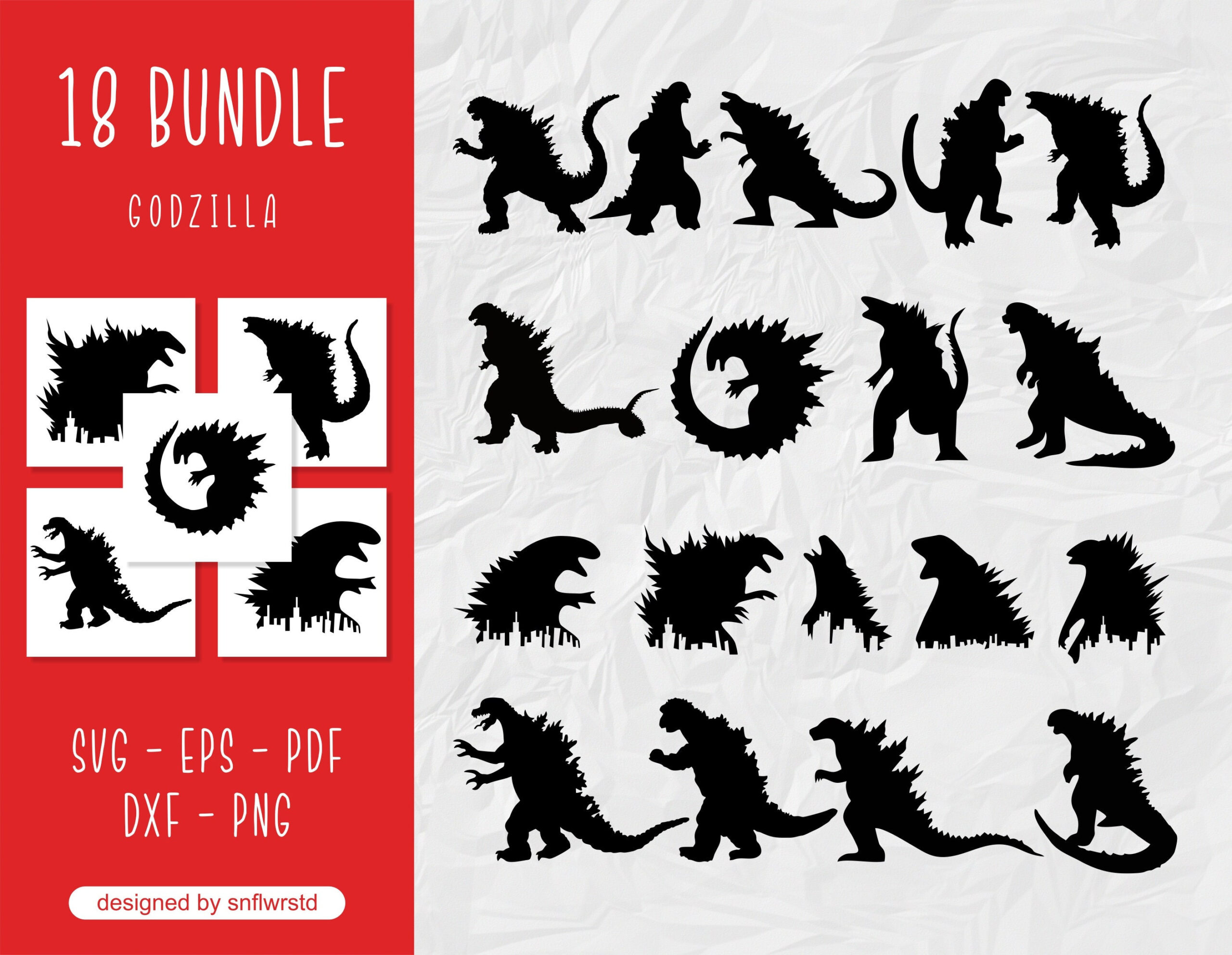 Godzilla Stencil - Etsy Uk pertaining to Printable Godzilla Pumpkin Stencil