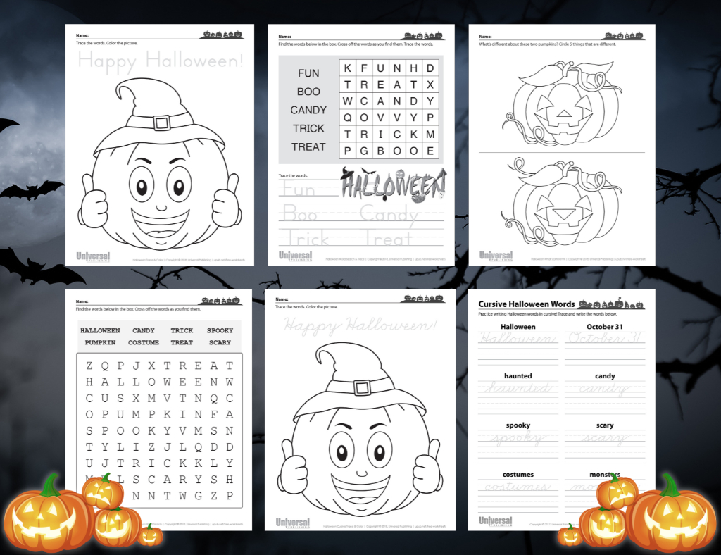Halloween Activities | Free Printables - Universal Publishing in Free Printable Halloween Worksheets 4Th Grade
