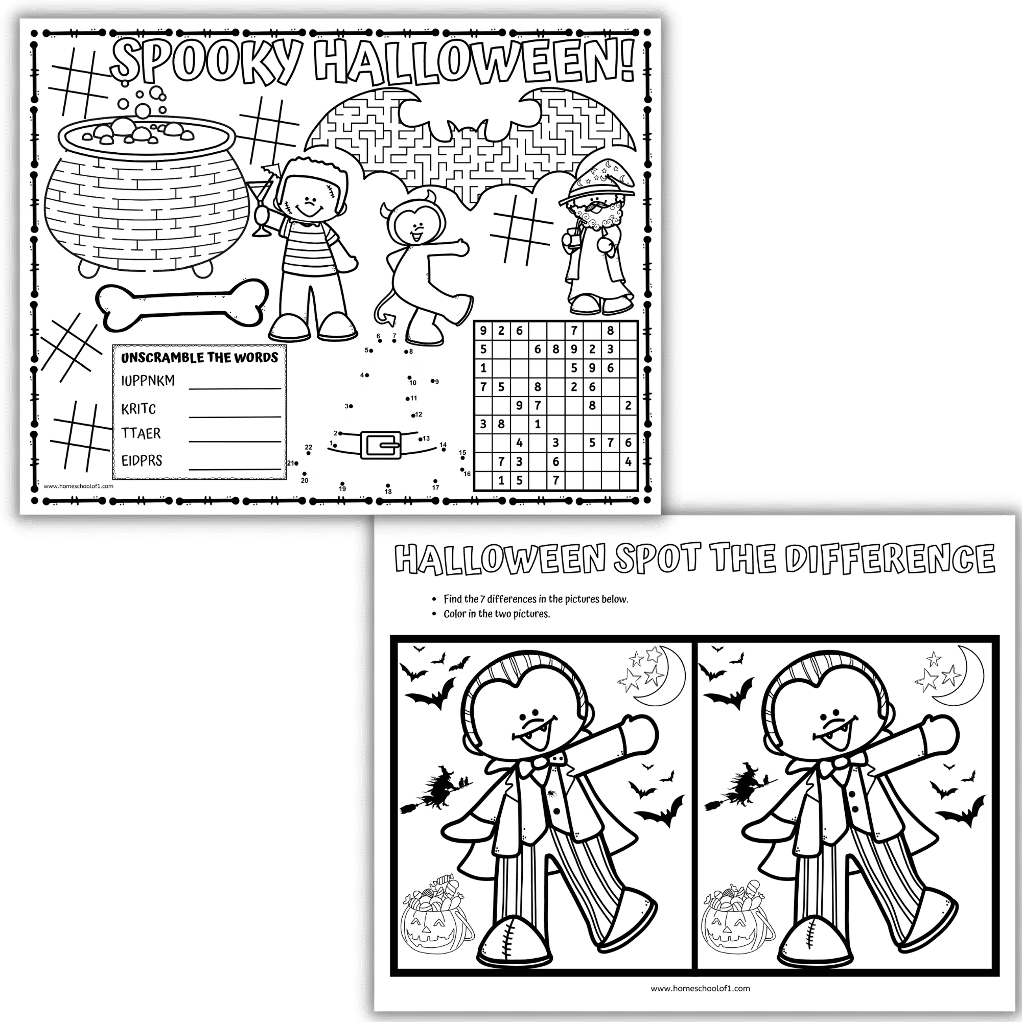 Halloween Activity Kit – Printable Games, Crafts &amp;amp; Worksheets intended for Printable Halloween Activity Bundle