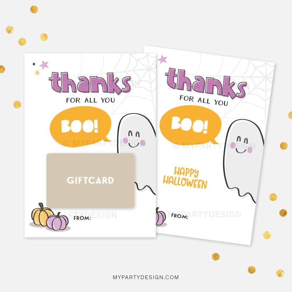 Halloween Appreciation Gift Card Holder, Printable Pdf - My Party with Printable Halloween Gift Card Holder