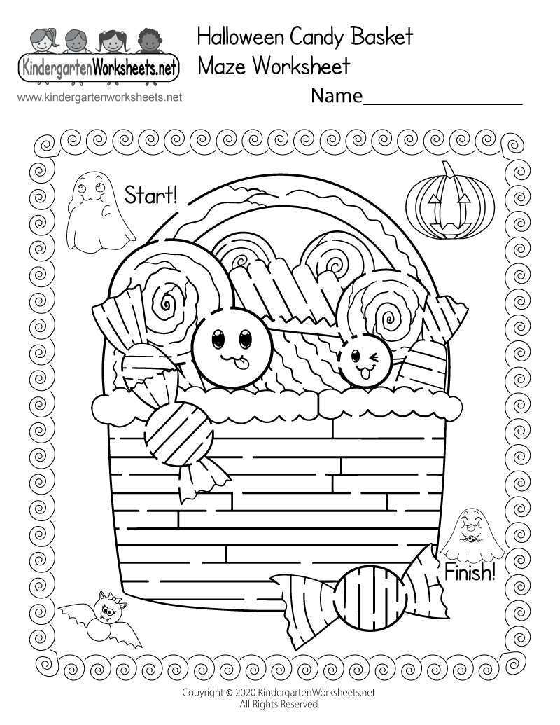 Halloween Basket Maze Worksheet - Free Printable, Digital, &amp;amp; Pdf for Printable Halloween Maze