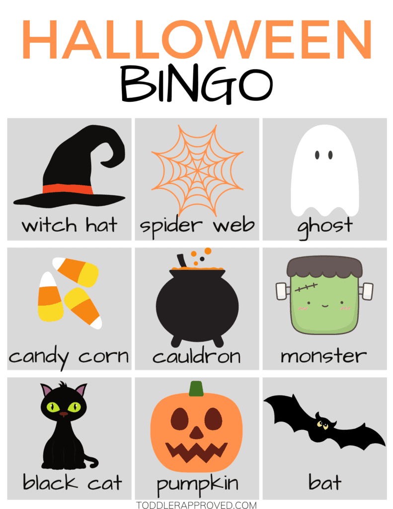 Halloween Bingo For Preschoolers - Toddler Approved intended for Printable Halloween Bingo For Kids