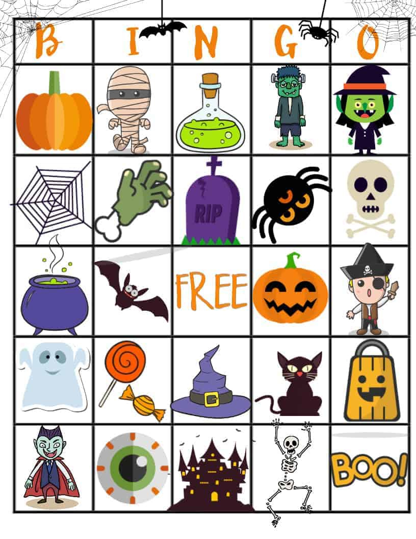 Halloween Bingo Free Printable - Printable Party Favors in Printable Halloween Bingo For Kids