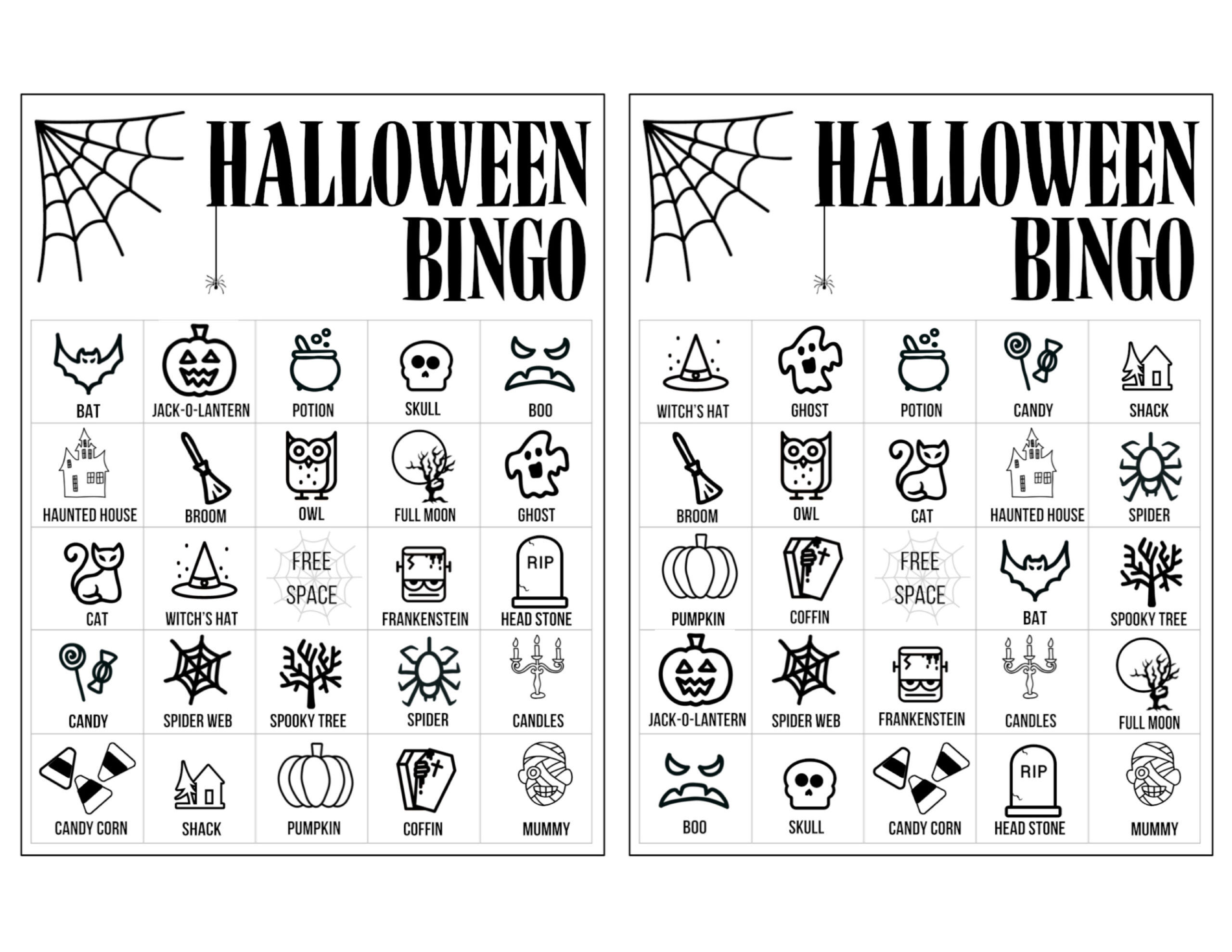 Halloween Bingo Printable Game Cards Template - Paper Trail Design intended for Bingo Printable Halloween