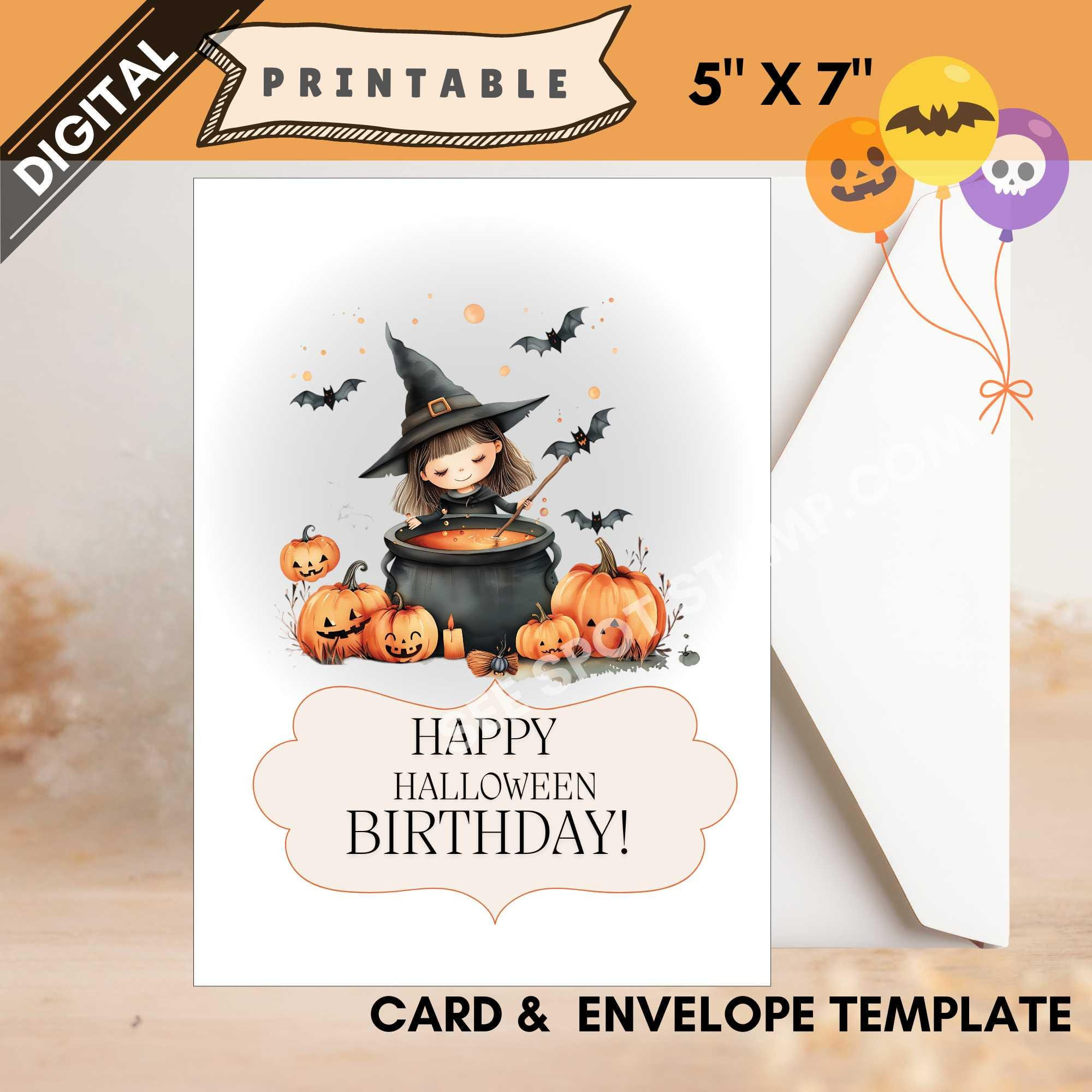 Halloween Birthday Card Happy Halloween Card Printable Halloween within Printable Halloween Birthday Card