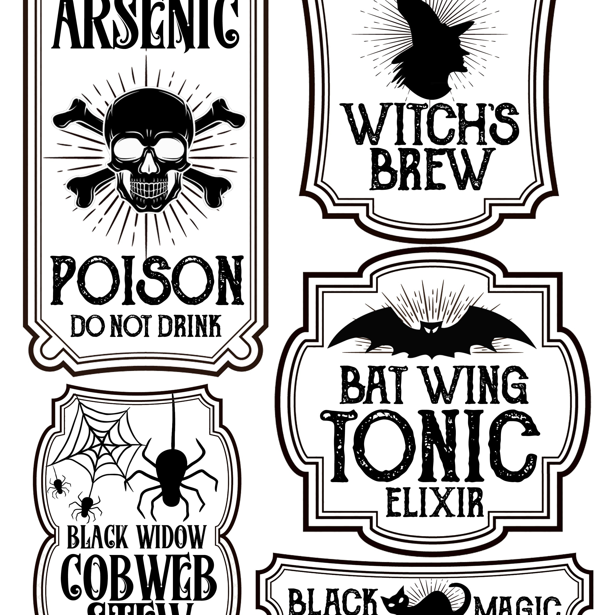 Halloween Bottle Labels - Free Printables - Potions Labels within Halloween Poison Labels Printable