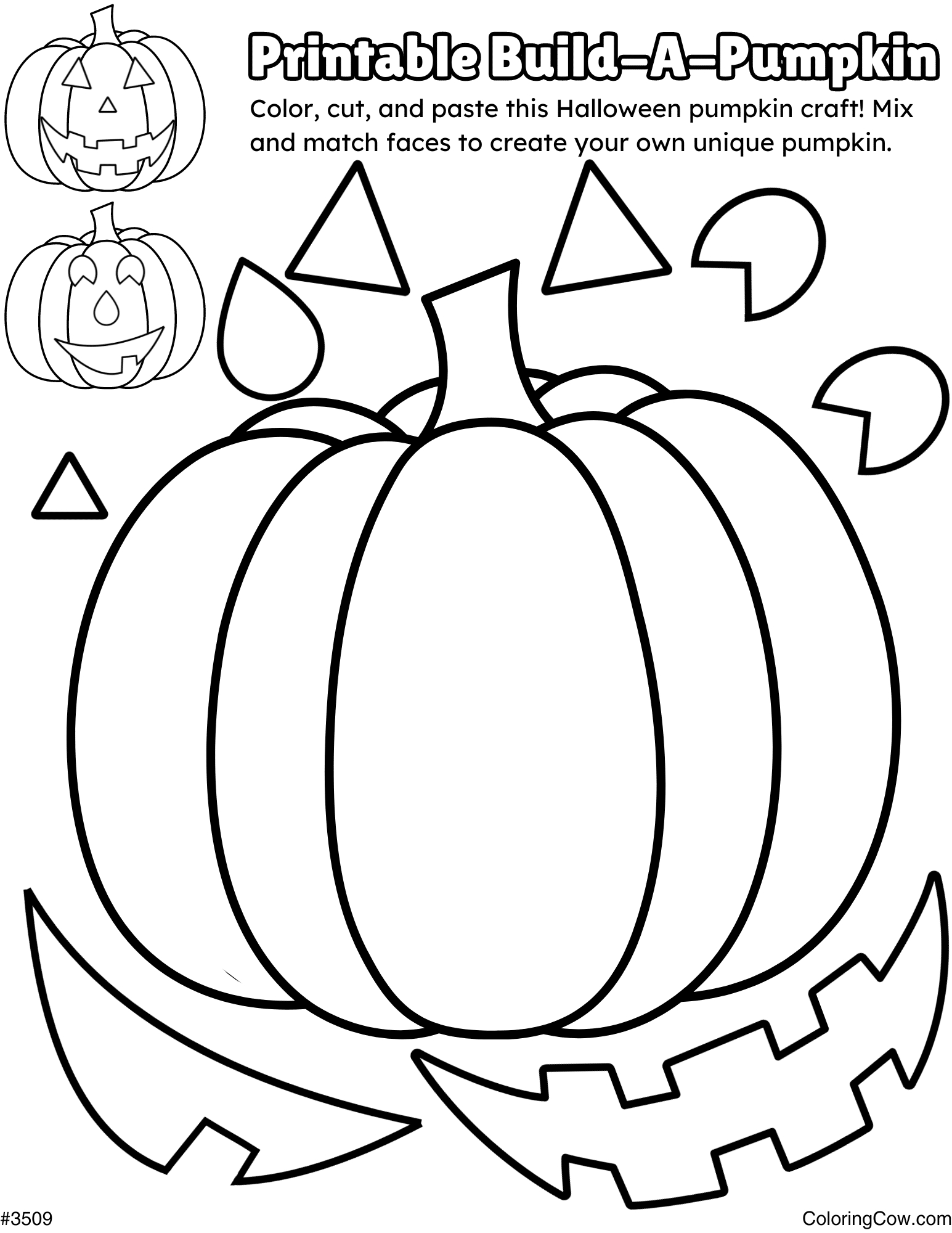 Halloween Build-A-Pumpkin Craft regarding Build A Pumpkin Printable