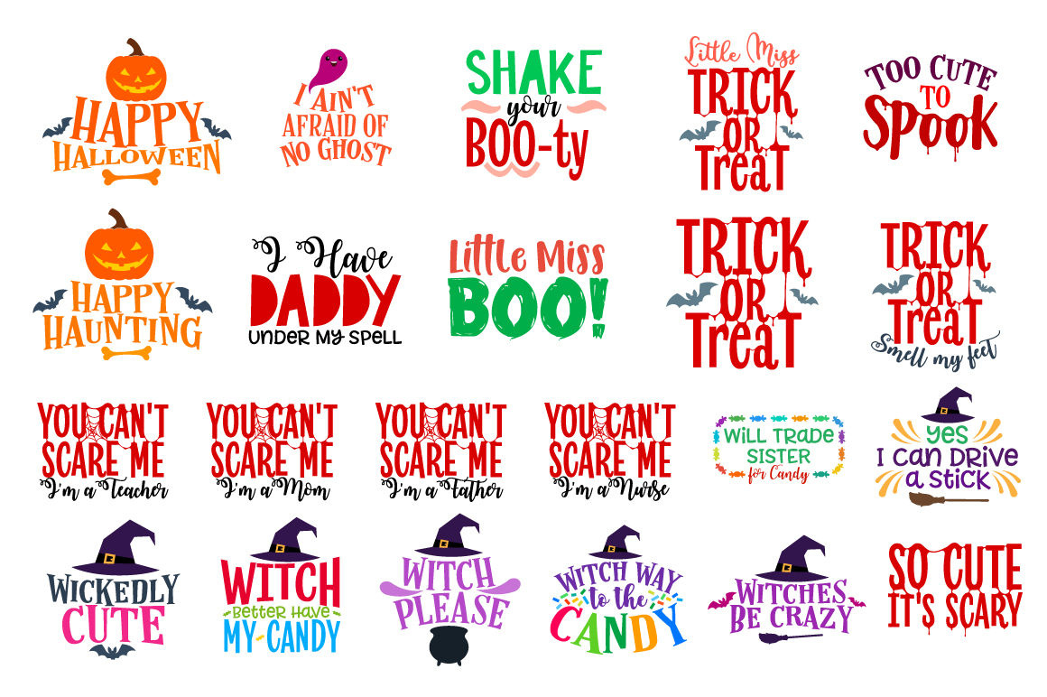 Halloween Bundle: 106 Halloween Quotes &amp;amp; Sayings In Svg, Dxf, Cdr pertaining to Printable Halloween Sayings