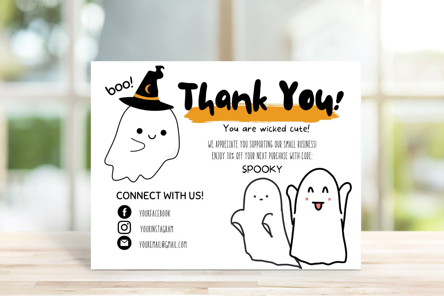 Halloween Business Thank You Card Template - Worksheets Library intended for Printable Halloween Thank You Card