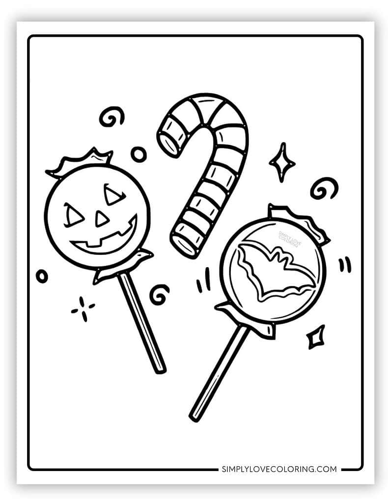 Halloween Candy Coloring Pages (Free Pdf Printables) - Simply Love in Free Printable Halloween Candy Coloring Pages