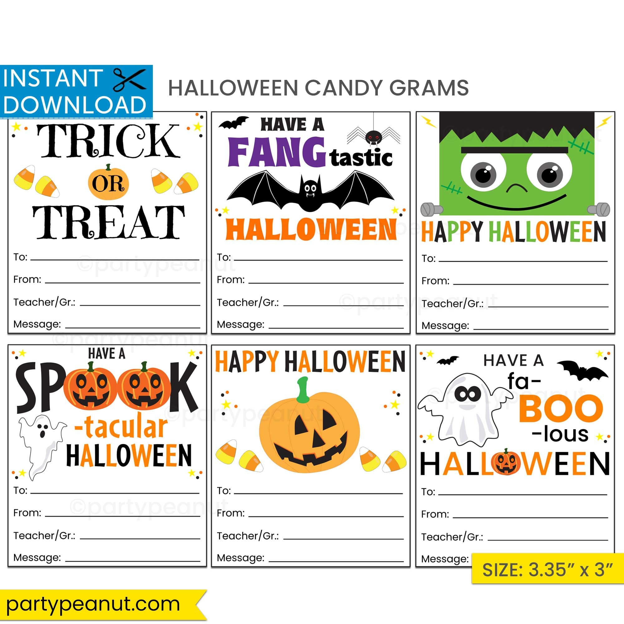 Halloween Candy Gram, Halloween Fundraiser, Halloween Boo Gram regarding Free Printable Halloween Candy Grams