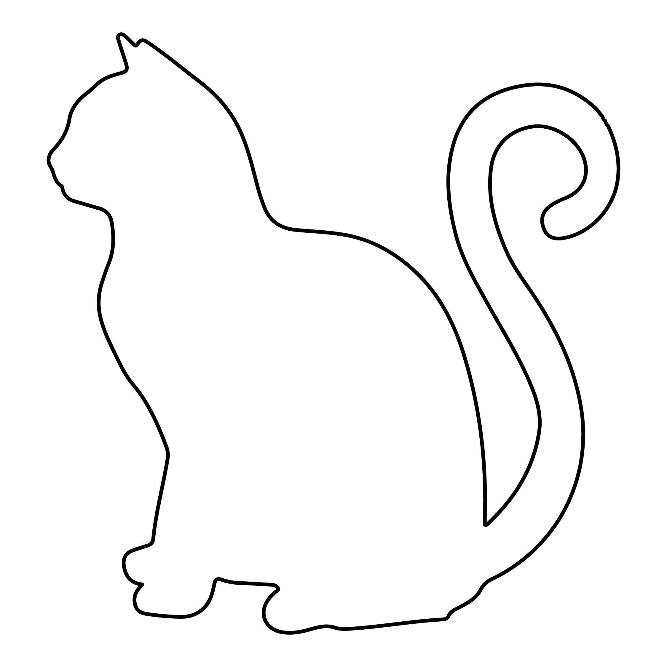 Halloween Cat Template Free Printable throughout Printable Halloween Cat Outline