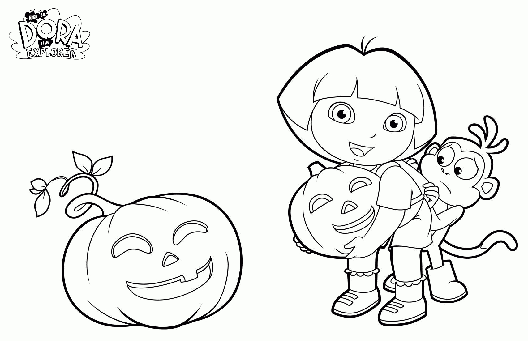 Halloween Coloring For Kids With Dora - Halloween Coloring Pages for Nick Jr Halloween Printable