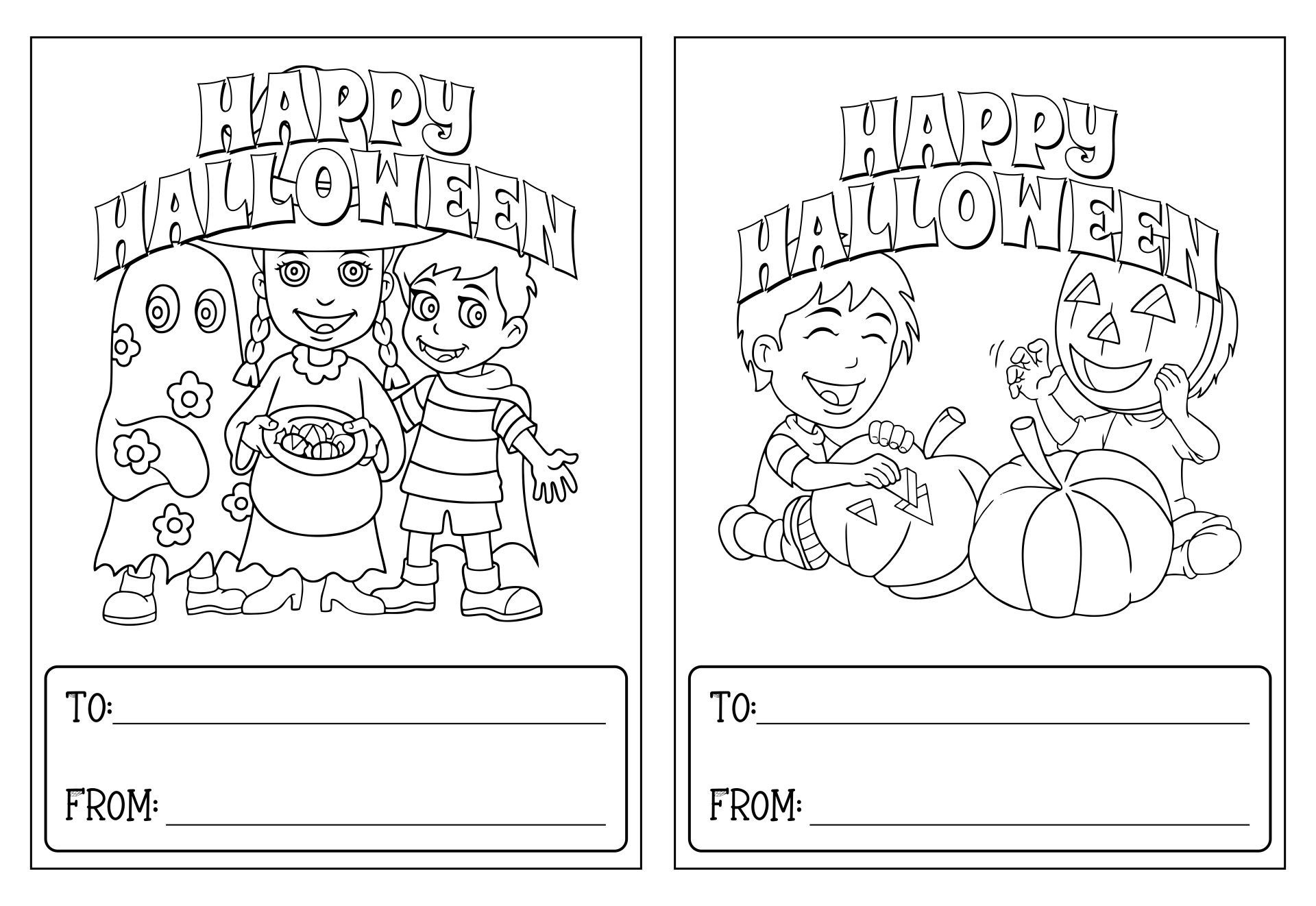 Halloween Coloring Pages: 80 Easy &amp;amp;Amp; Free Printables throughout Printable Halloween Card To Color