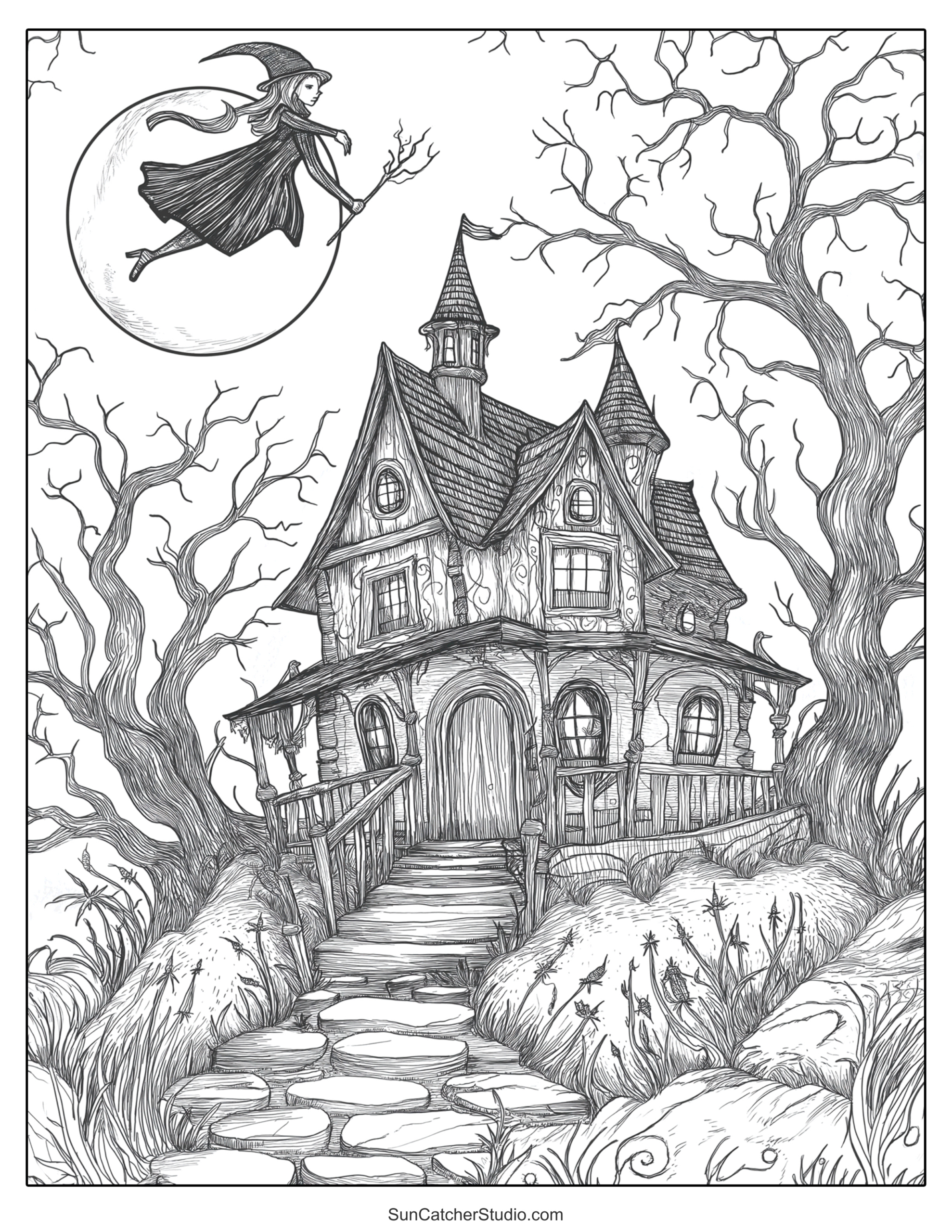 Halloween Coloring Pages And Coloring Sheets – Free Printables intended for Free Printable Halloween Coloring Pages Haunted House