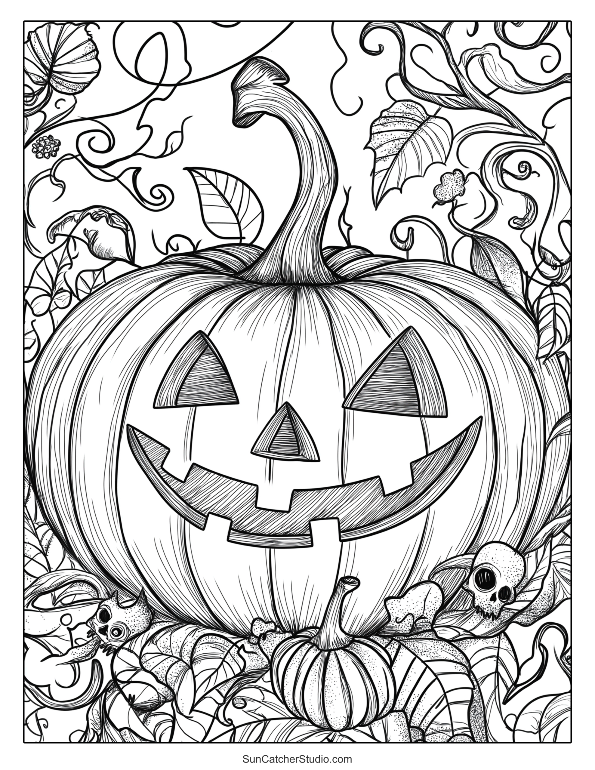 Halloween Coloring Pages And Coloring Sheets – Free Printables within Adult Printable Halloween Decorations