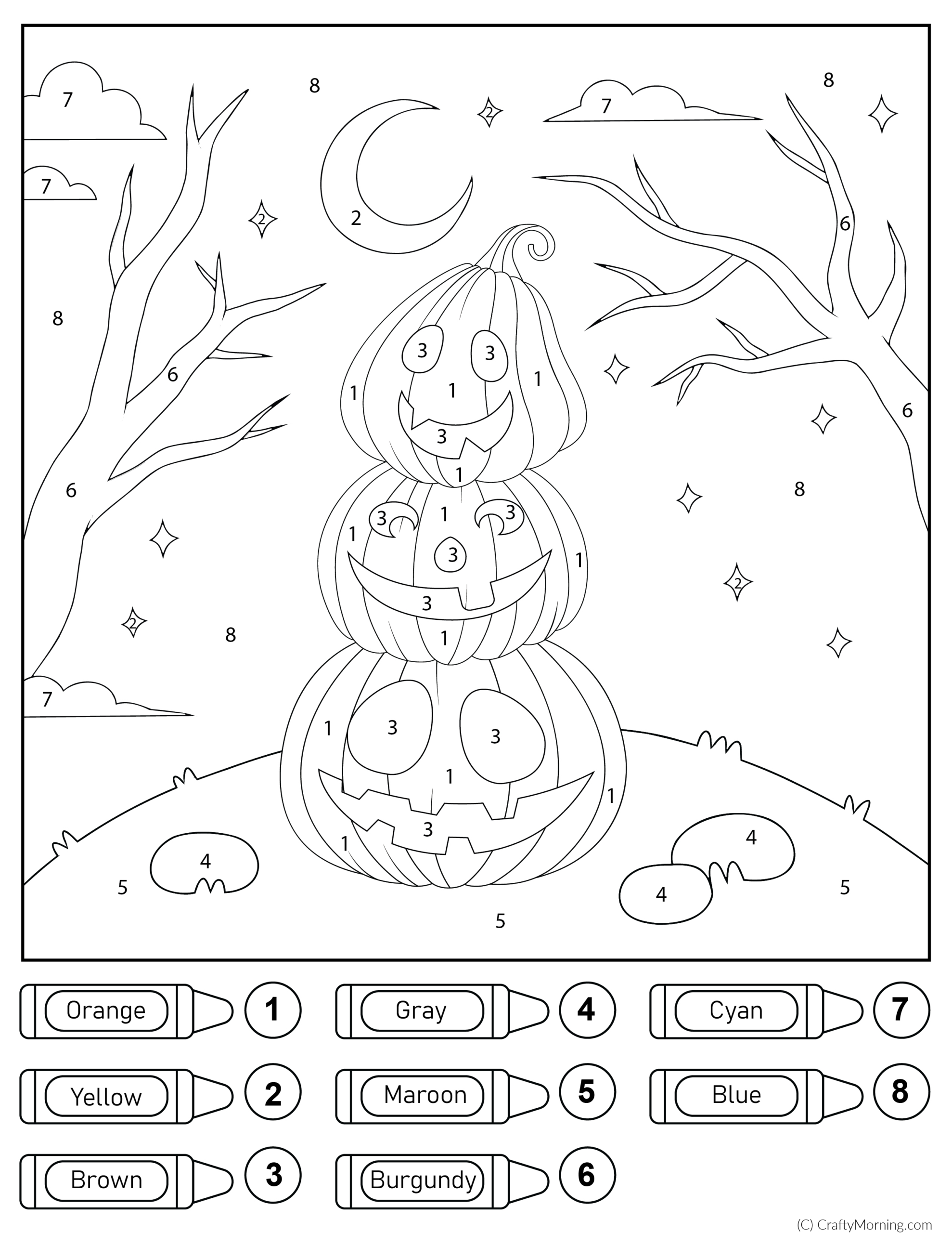 Halloween Colornumber Printable - Crafty Morning in Color By Number Printable Halloween