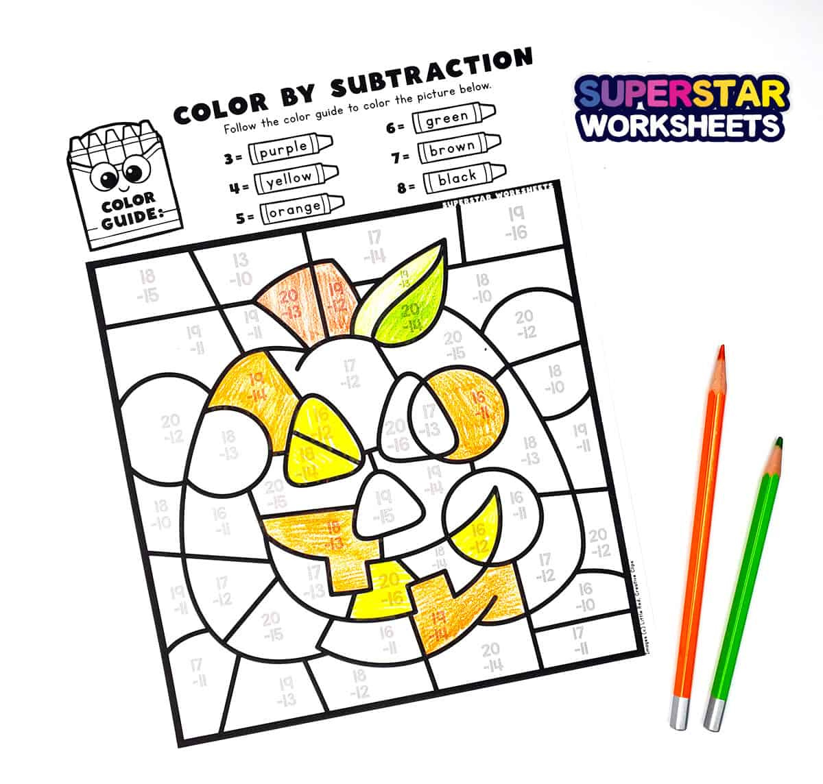 Halloween Colornumber - Superstar Worksheets with regard to Free Printable Halloween Math Coloring Sheets Free