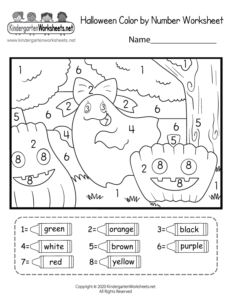 Halloween Colornumber Worksheet - Free Printable, Digital, &amp;amp; Pdf inside Halloween Colour By Number Printable