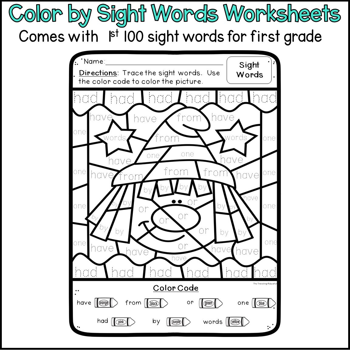 Halloween Colorsight Words Activities For First Grade intended for Free Printable Halloween Sight Word Worksheets