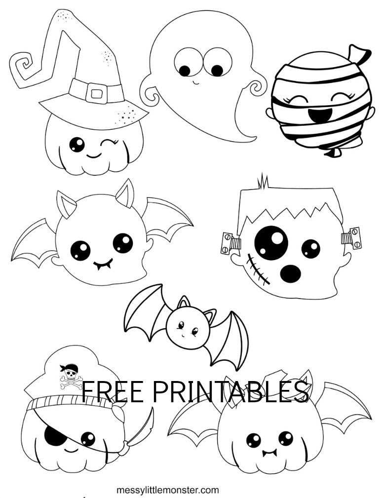 Halloween Colouring Pages For Kids - Messy Little Monster intended for Kids Printable Halloween Pictures